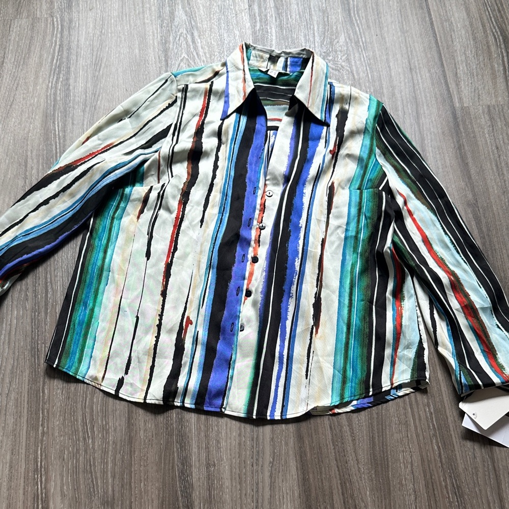 Camilla Vibrant Striped Button Down Shirt
